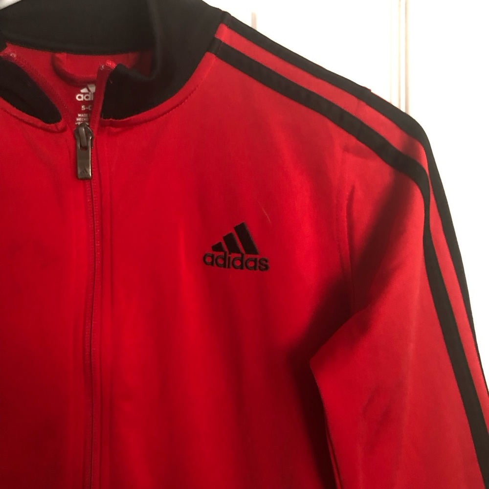 ADIDAS‎ Red/Black kids Jacket Sz S-CH. - Picture 3 of 5